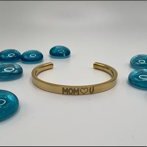 🆕 MOM❤️U Customized Bracelet Cuff Bangle 18k Gold Plated Stainless Steel